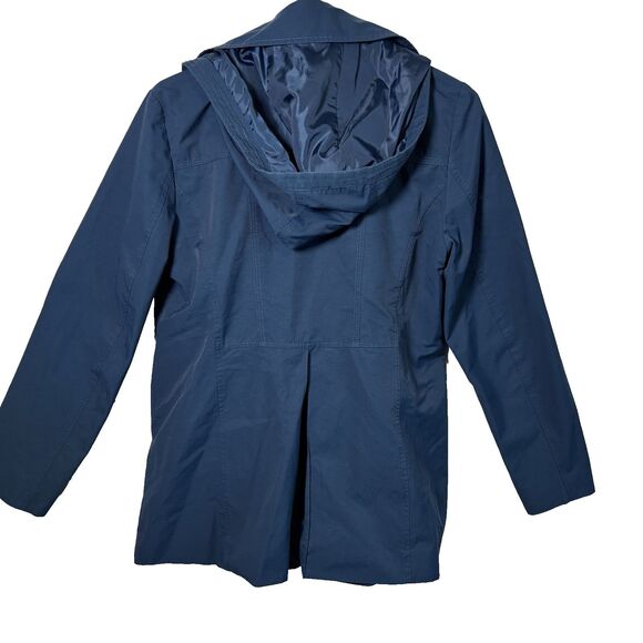 Marc New York Andrew Marc Women's Blue Double-Breasted Peacoat Hooded  Jacket M - Picture 6 of 16